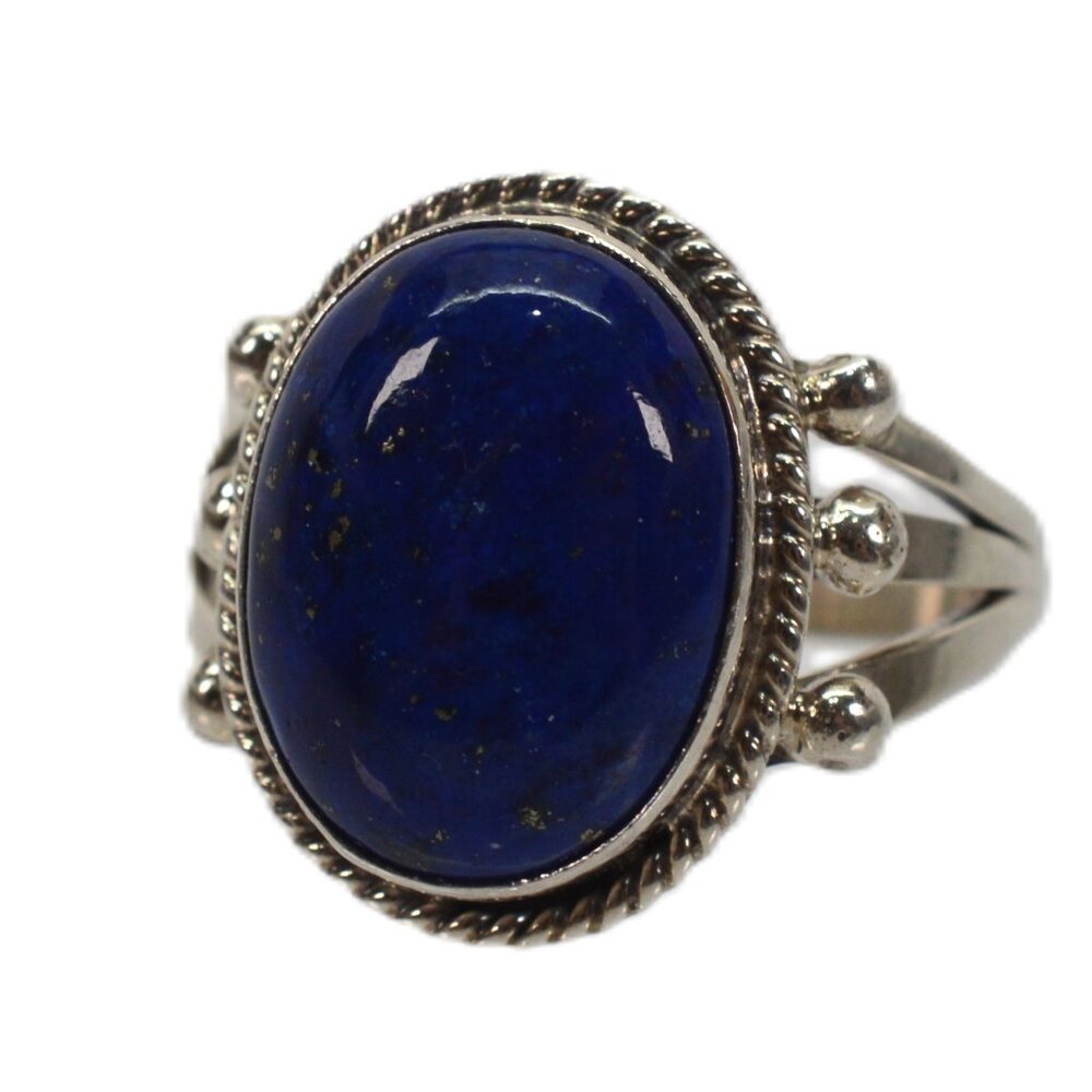 Native American Artisan Sterling Silver Lapis Ring from Running Bear